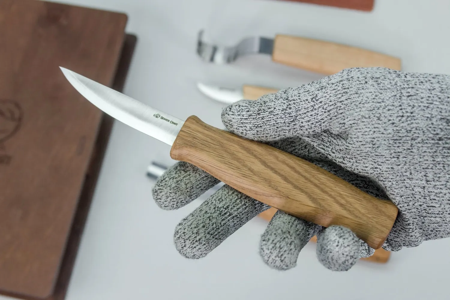 BeaverCraft Book ske kuksa sæt 4 dele bogæske