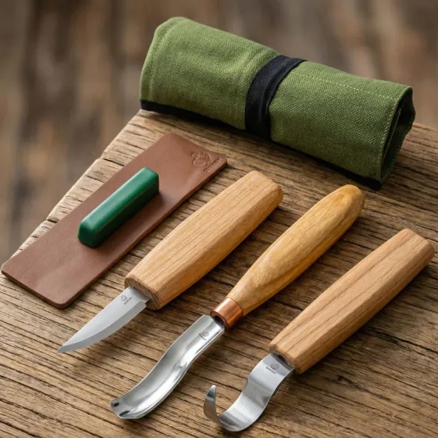 BeaverCraft ske- og kuksa snitsæt venstrehåndet 3 dele 1066