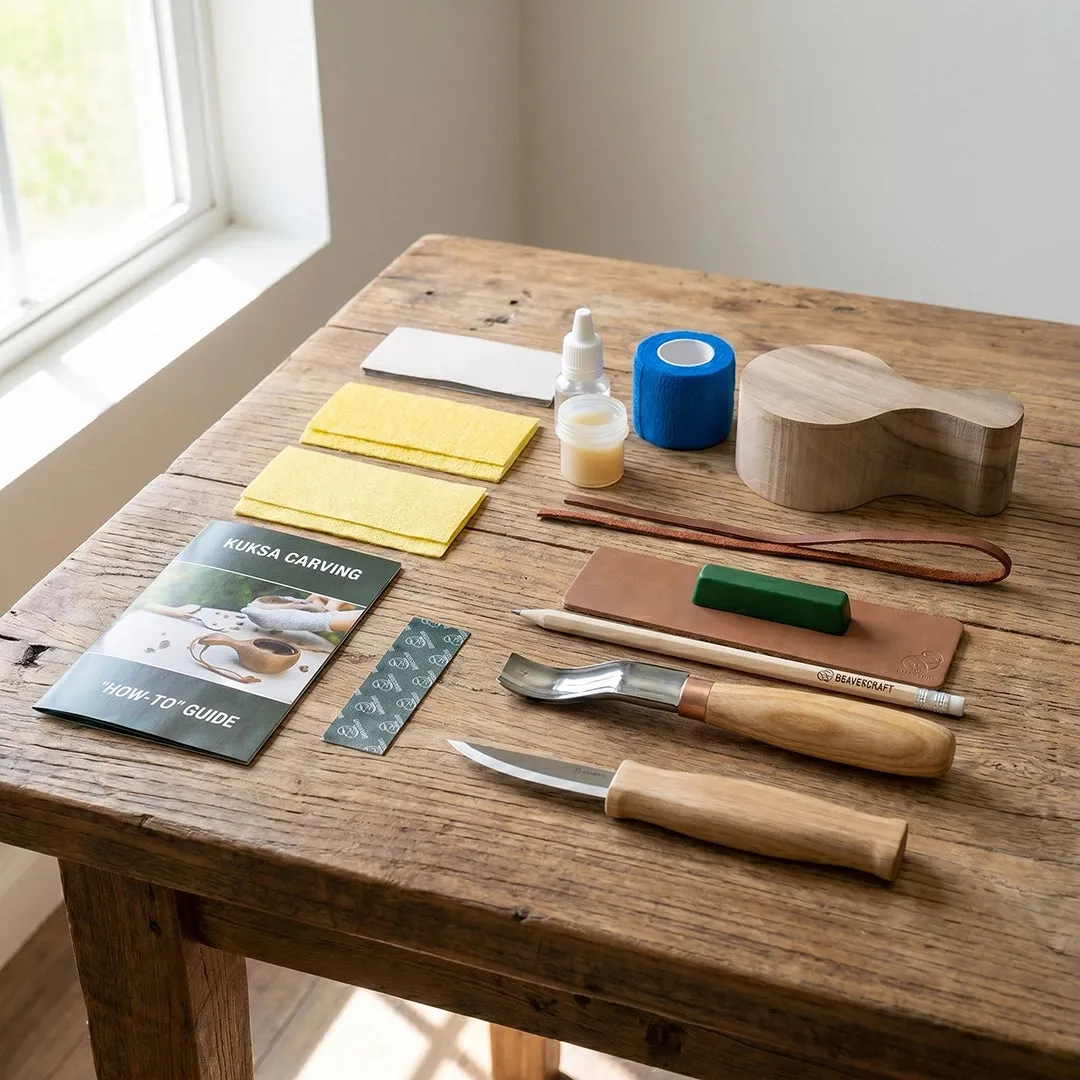BeaverCraft DIY07 Kuksa snittesæt valnød trækop