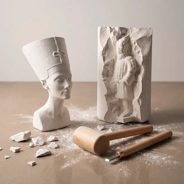 BeaverCraft Sculpt Discover sæt Nefertiti Warrior gips 2-pak