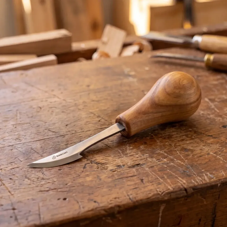 BeaverCraft C17P snittekniv palmegreb kulstofstål buet