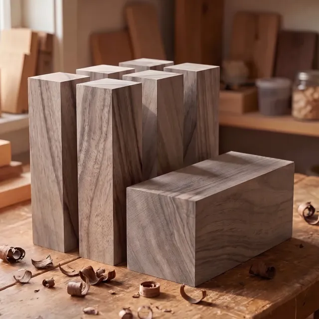 BeaverCraft BW7 Walnut snitteklodser 7 stk valnød
