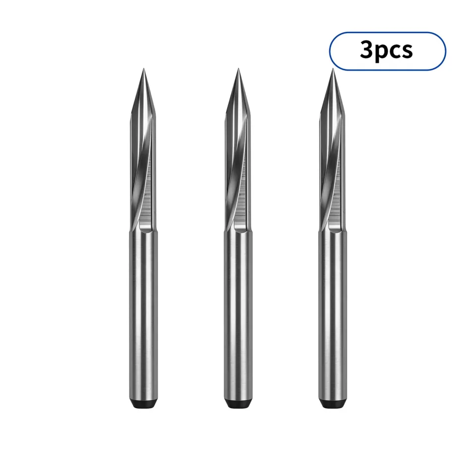 TWO TREES fræsejern hårdmetal lige 3 stk CNC-sæt