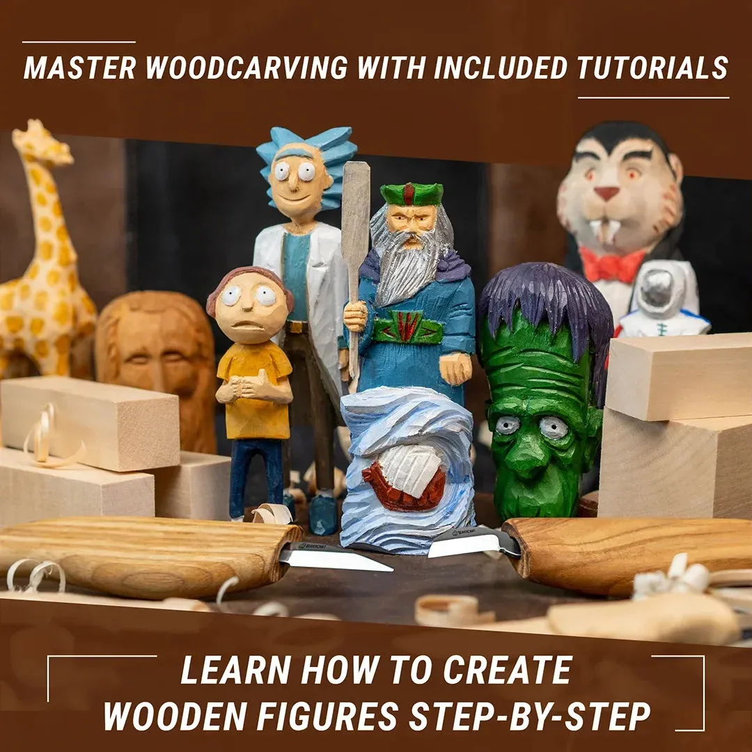 BeaverCraft S16 snittekit 2 knive + 5 blokke lindetræ