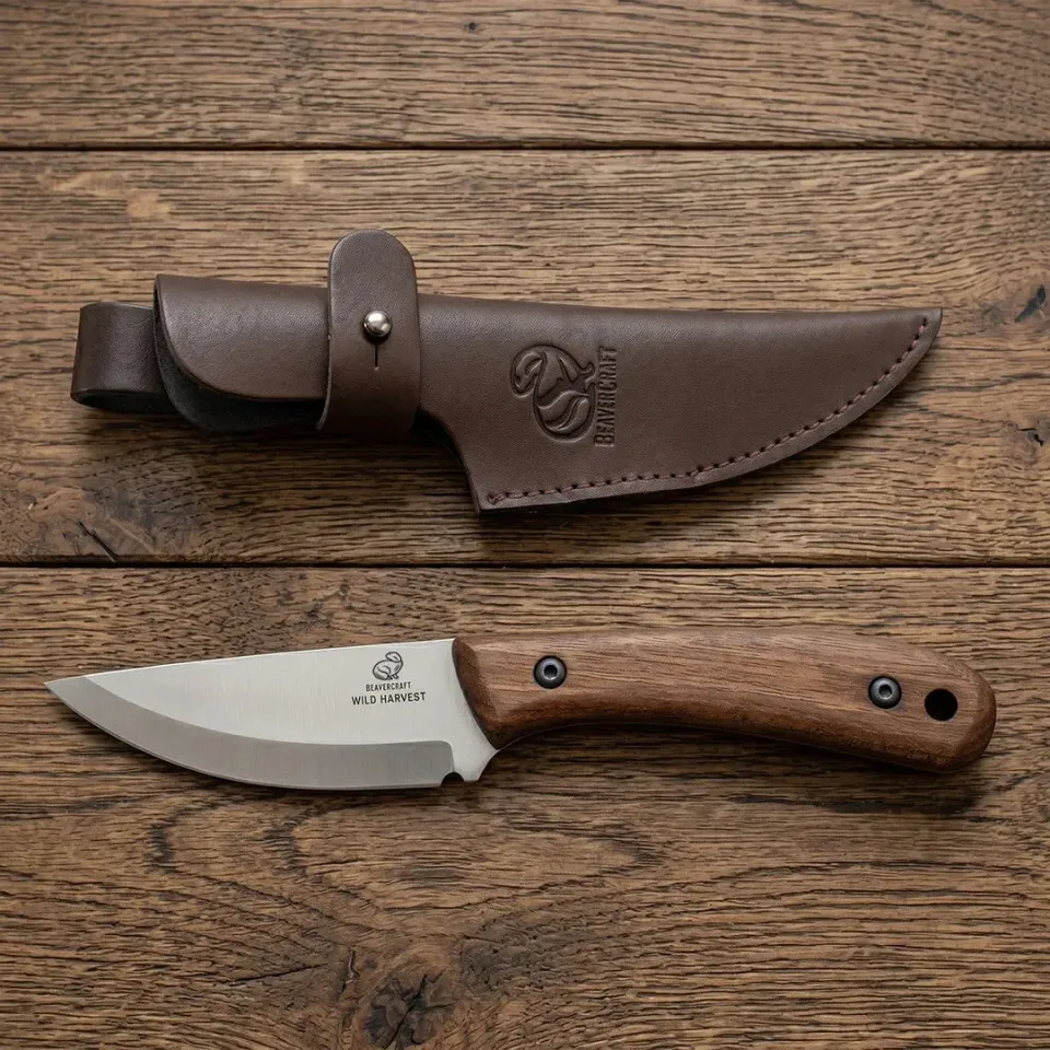 BeaverCraft BSH7 Wild Harvest bushcraftkniv læderskede