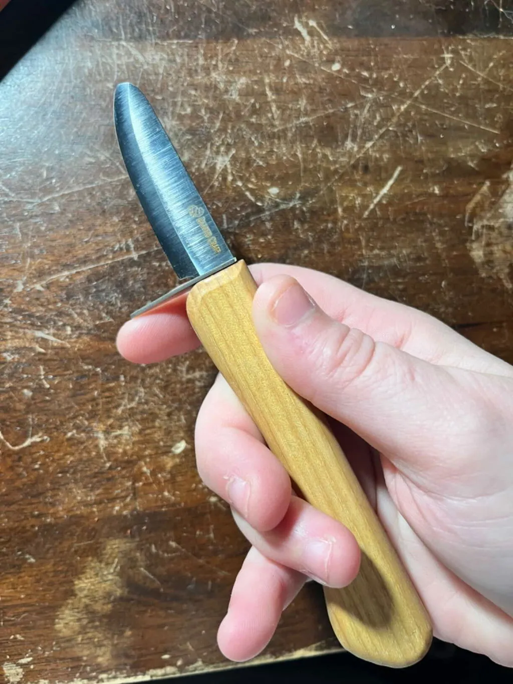 BeaverCraft C1 snittekniv børn afrundet spids læderskede