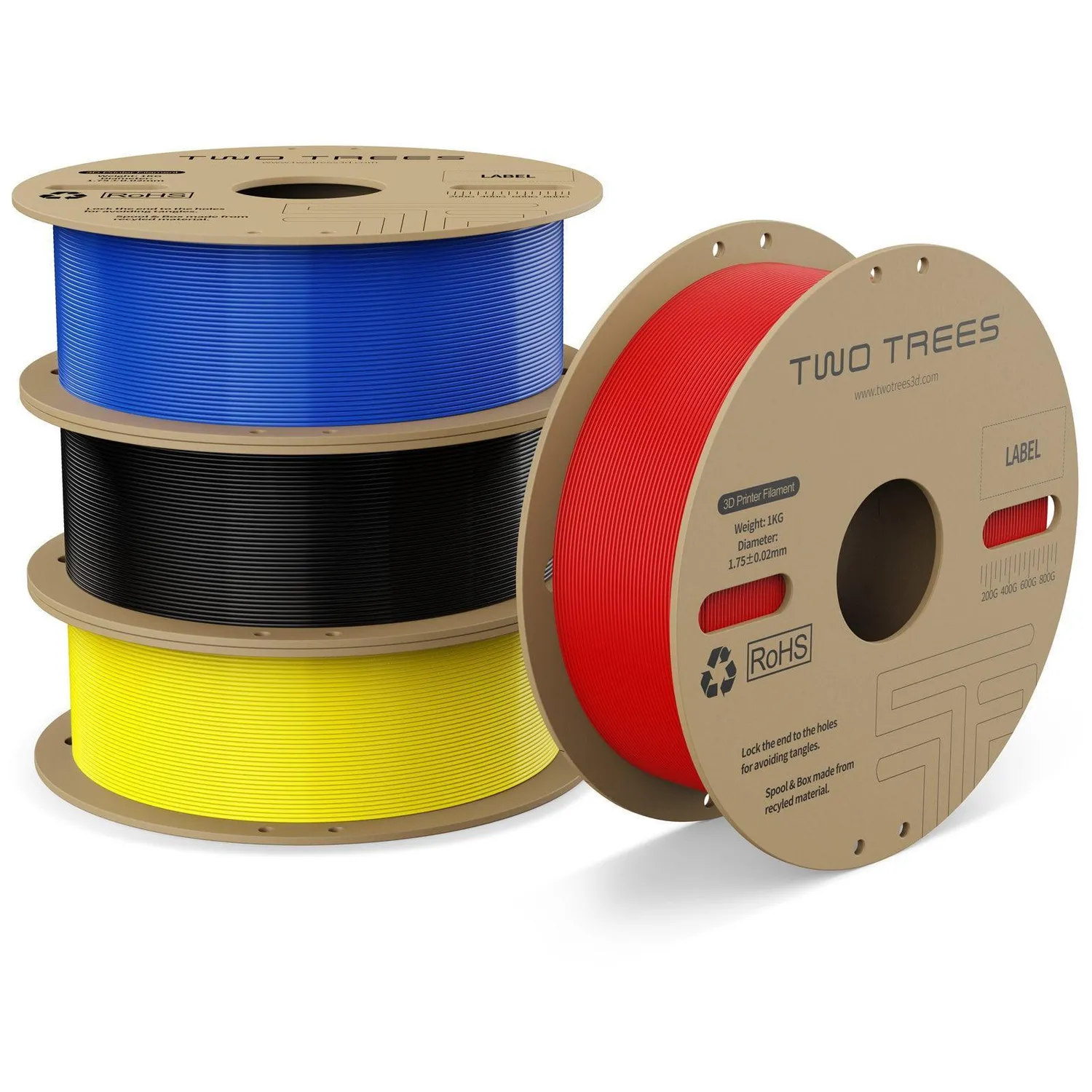 TWO TREES High-Speed PLA filament 10 kg sort 600 mm/s