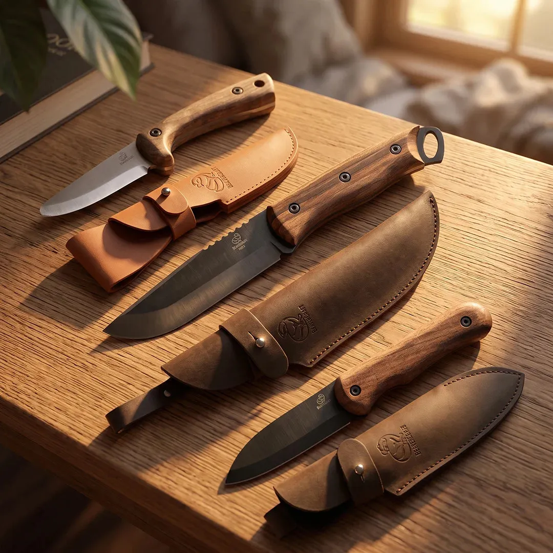 BeaverCraft bushcraft knivsæt 3 dele valnød