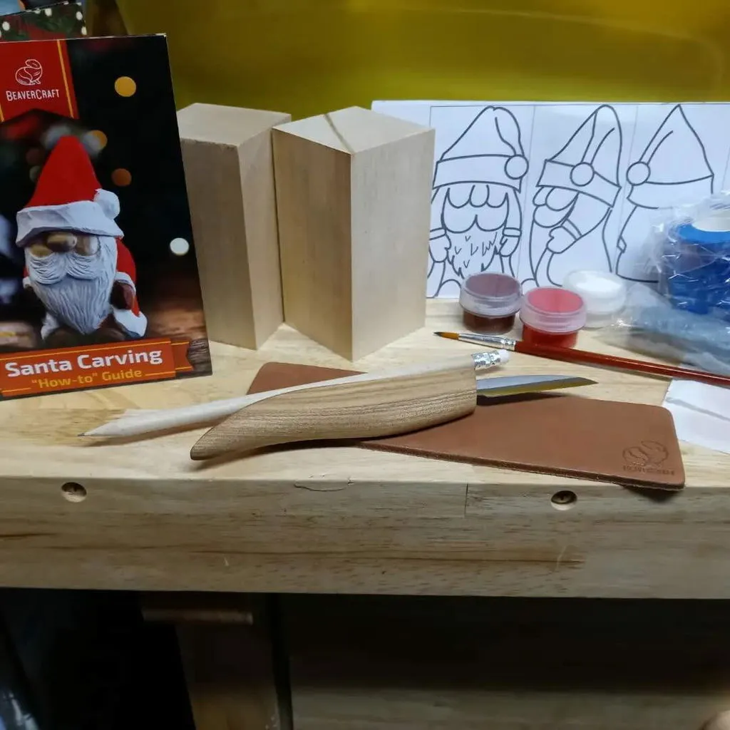 BeaverCraft DIY06 julemand skæresæt træ med maling