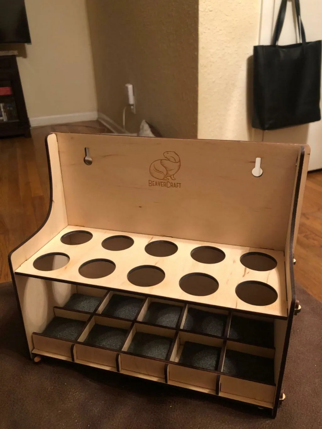 BeaverCraft værktøjsholder mørk 10 rum træ
