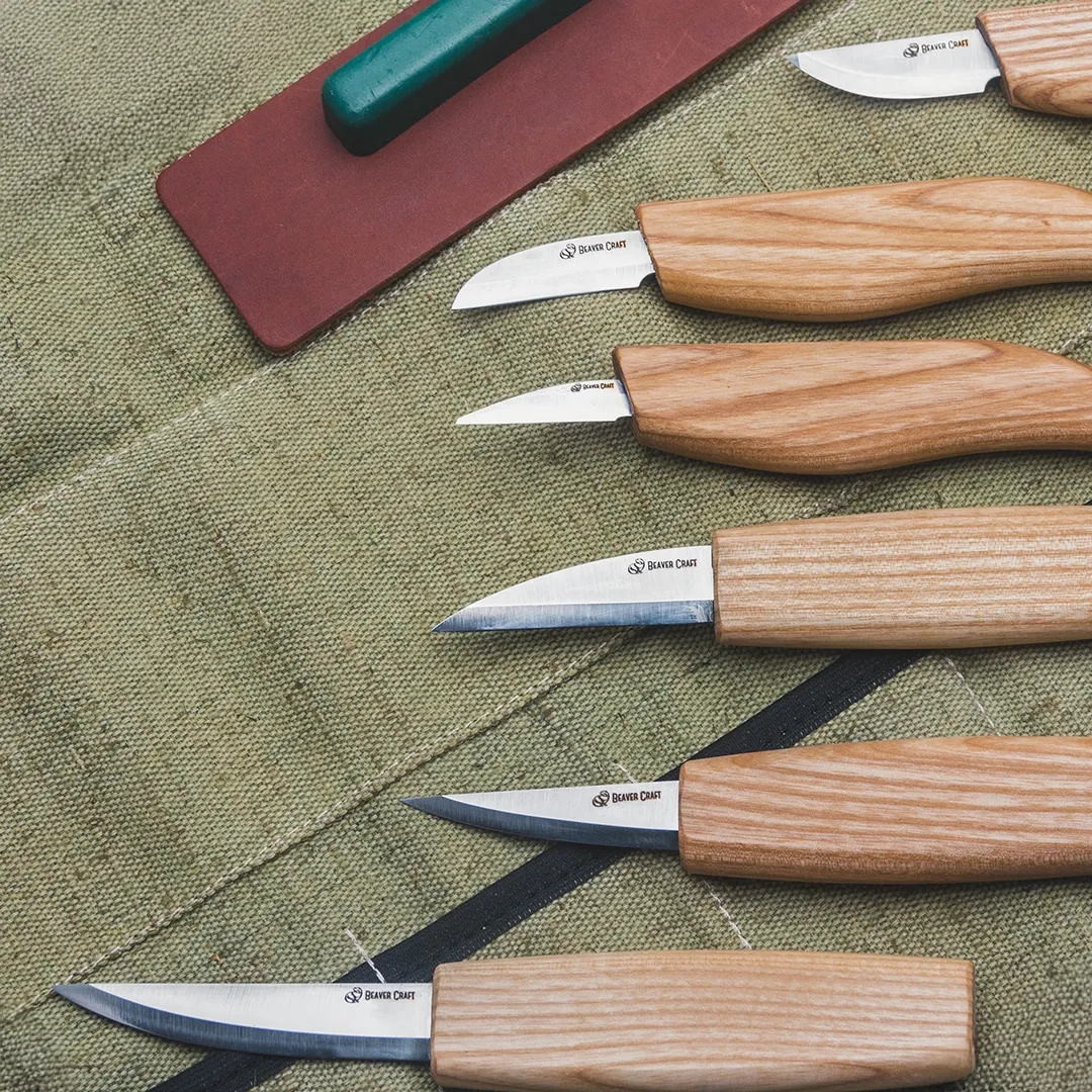 BeaverCraft snittesæt 6 knive træskæring rulle