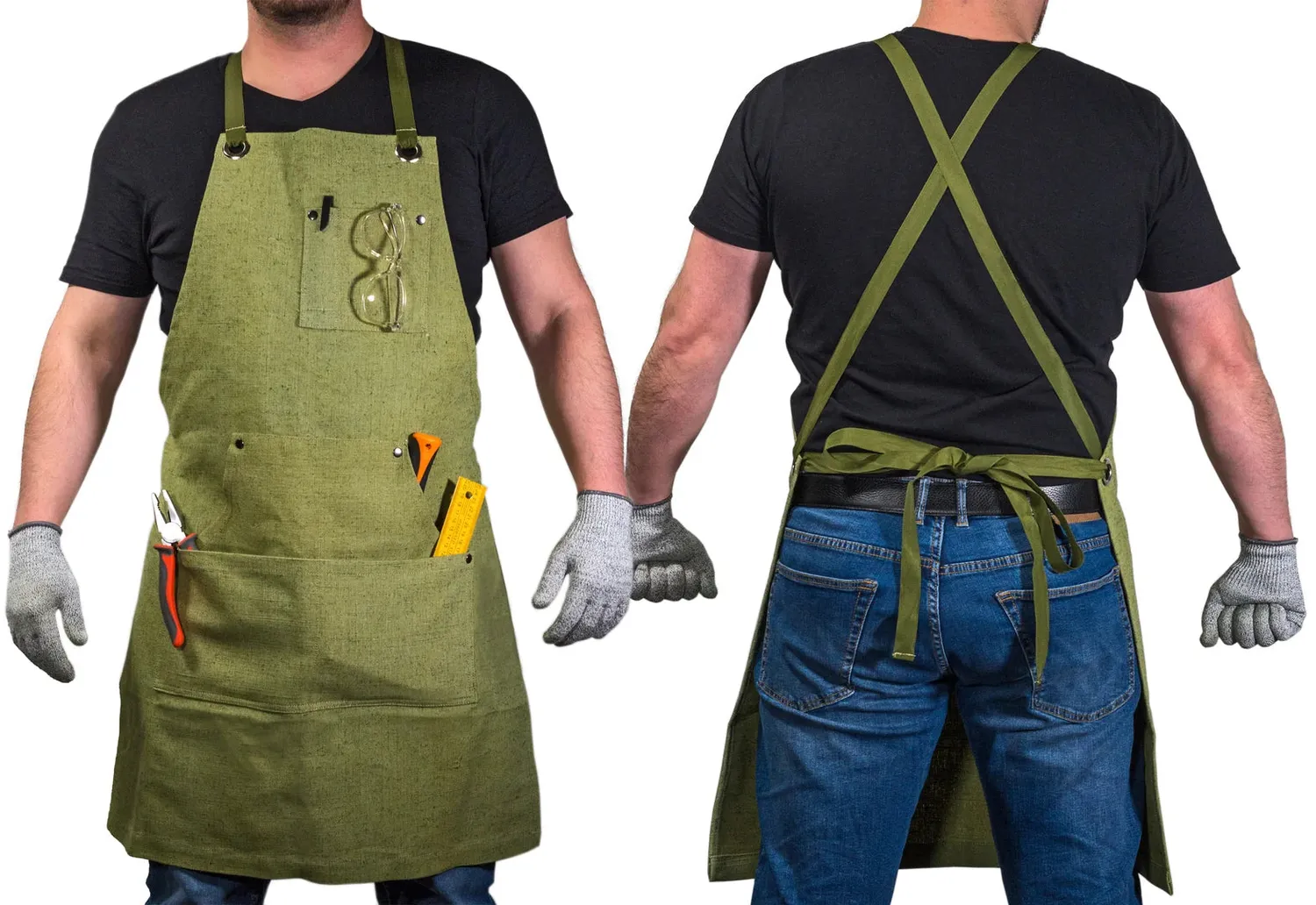 BeaverCraft AP1 arbejdsforklæde canvas grøn universal