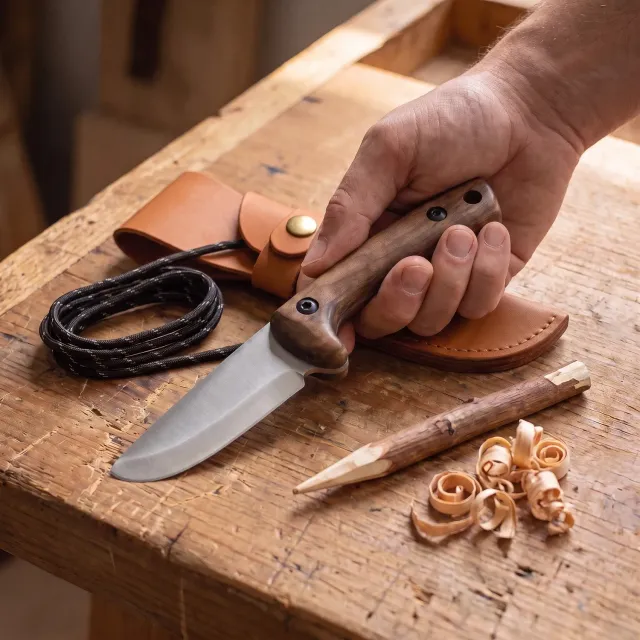 BeaverCraft Kids Bushcraft børnekniv højrehåndet rund spids