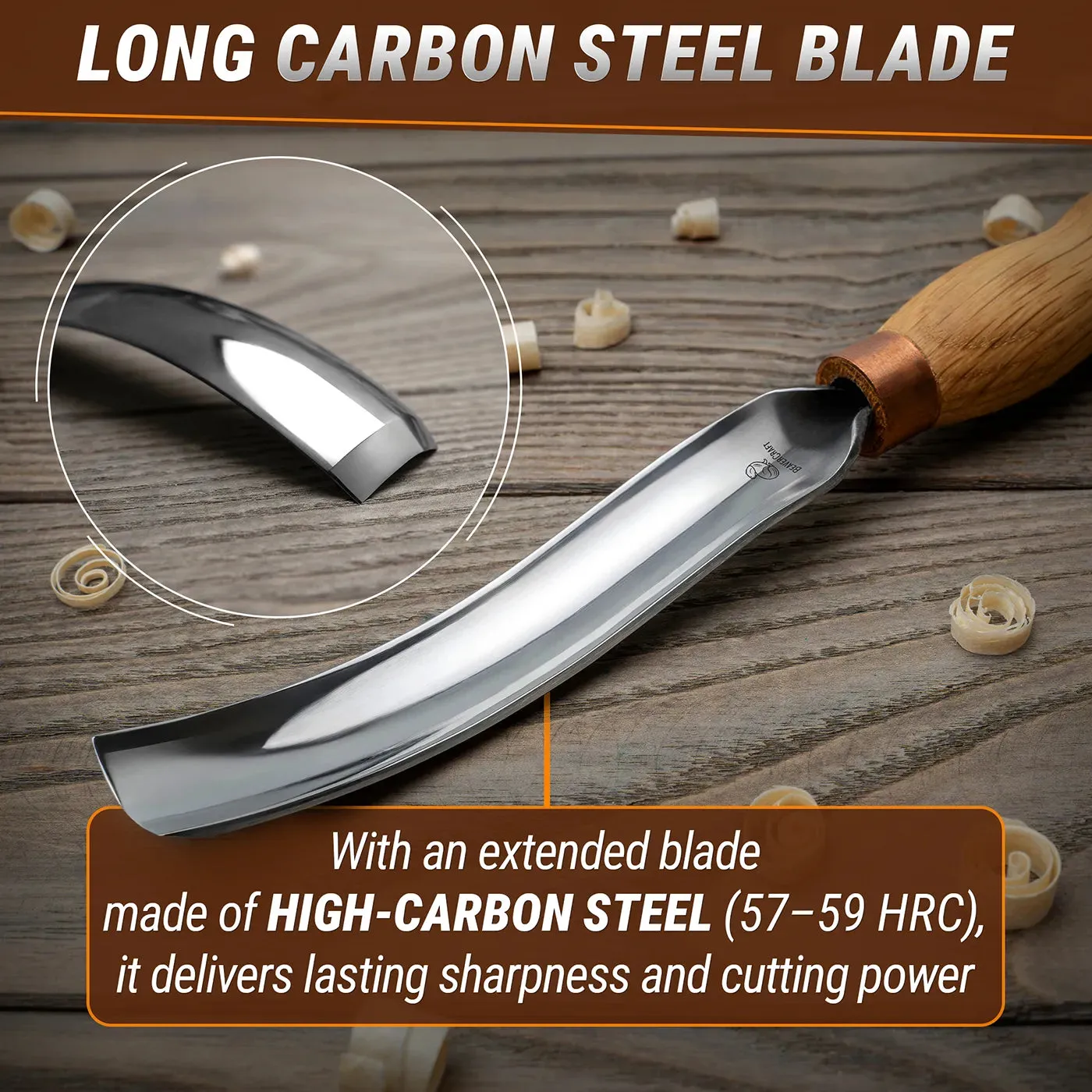 BeaverCraft G7L/22 huljern 22 mm langt bøjet