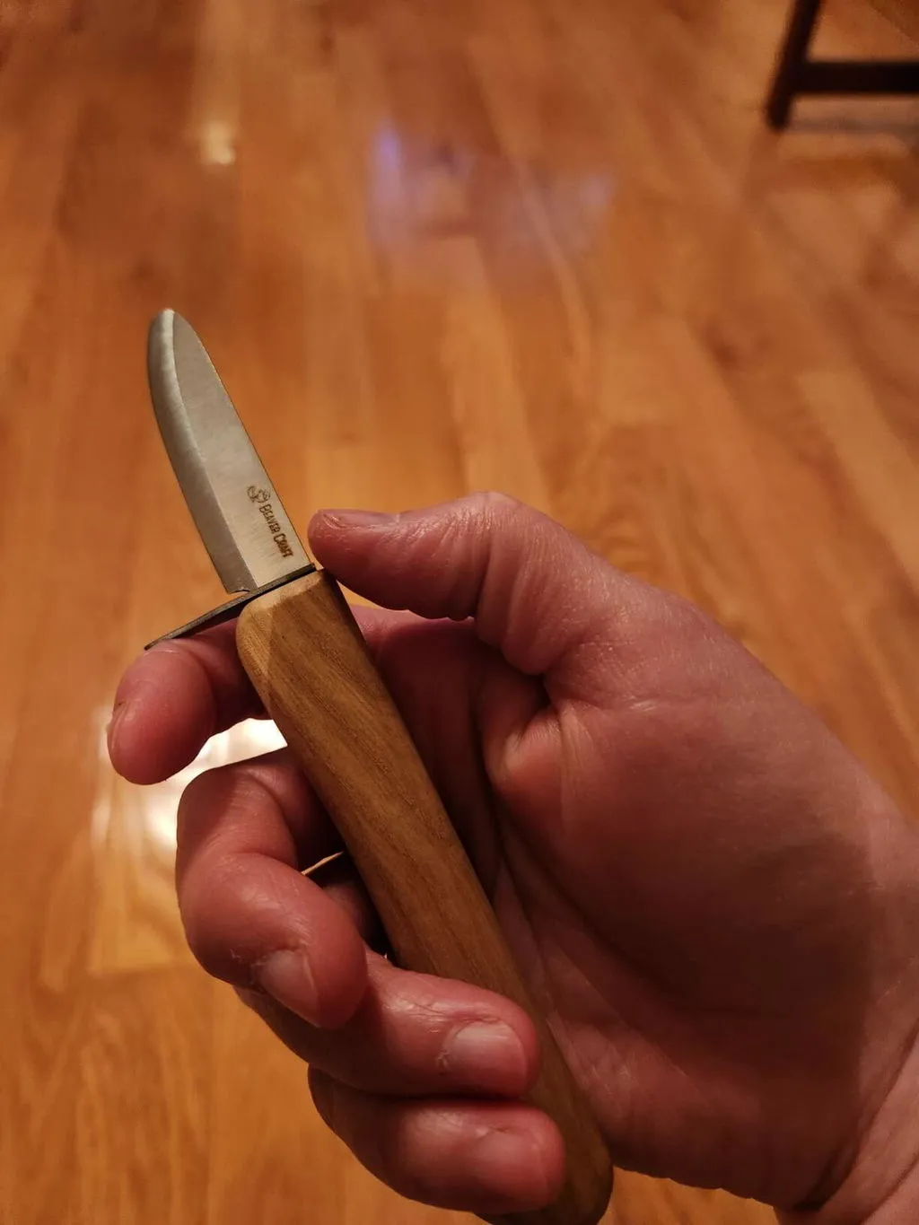 BeaverCraft C1 snittekniv børn afrundet spids læderskede