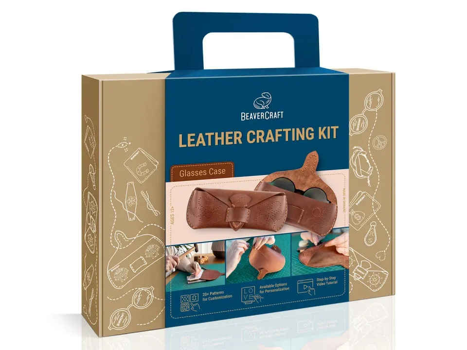 BeaverCraft Glasses Case læderkit brilleetui komplet DIY-sæt