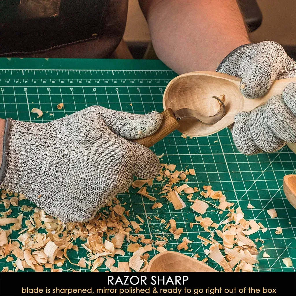 BeaverCraft SK1S krogkniv 25 mm med læderskede