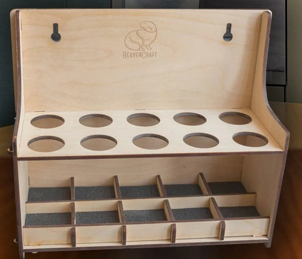BeaverCraft TH10 værktøjsholder natur træ 10 rum