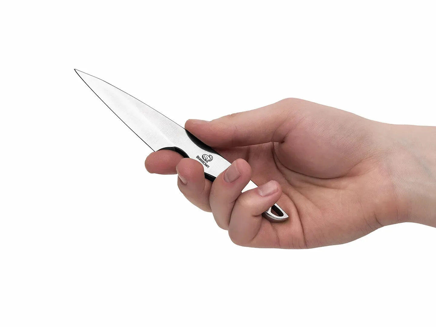 BeaverCraft NCK2 halskniv EDC-kniv med læderskede