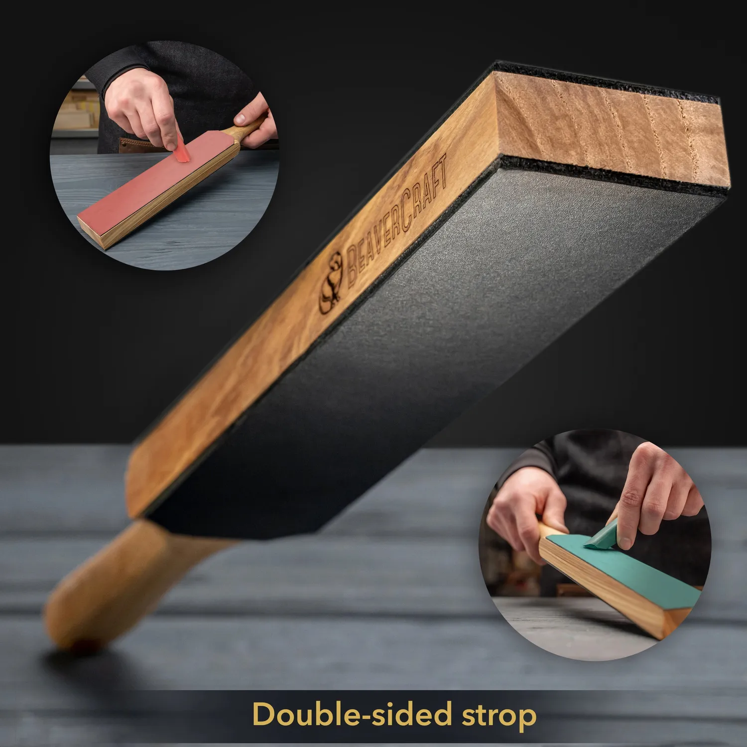 BeaverCraft LS6P1 paddle strop dobbeltsidet med pasta