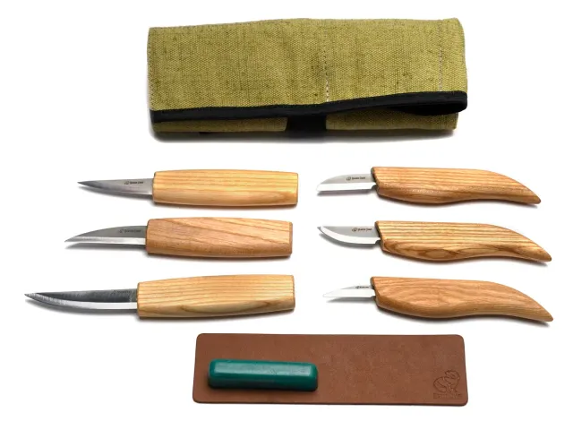 BeaverCraft snittesæt 6 knive træskæring rulle