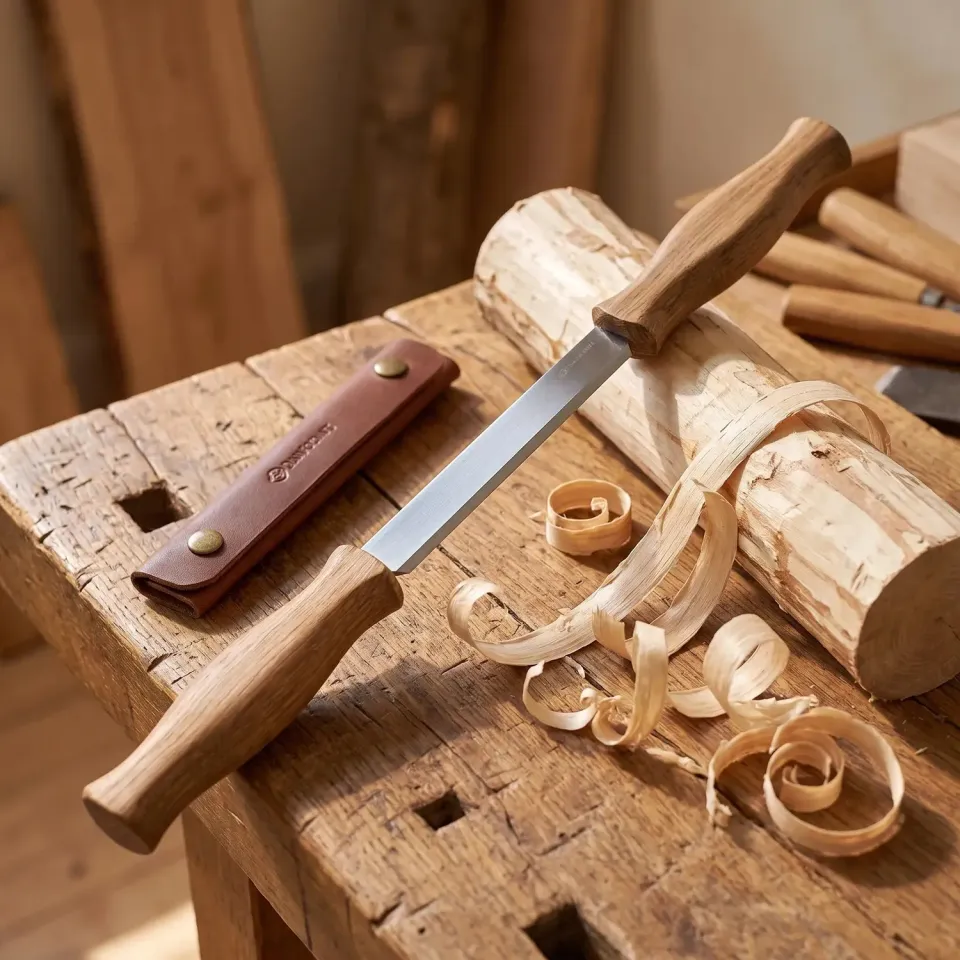 BeaverCraft DK1S båndkniv egetræ med skede ildstål