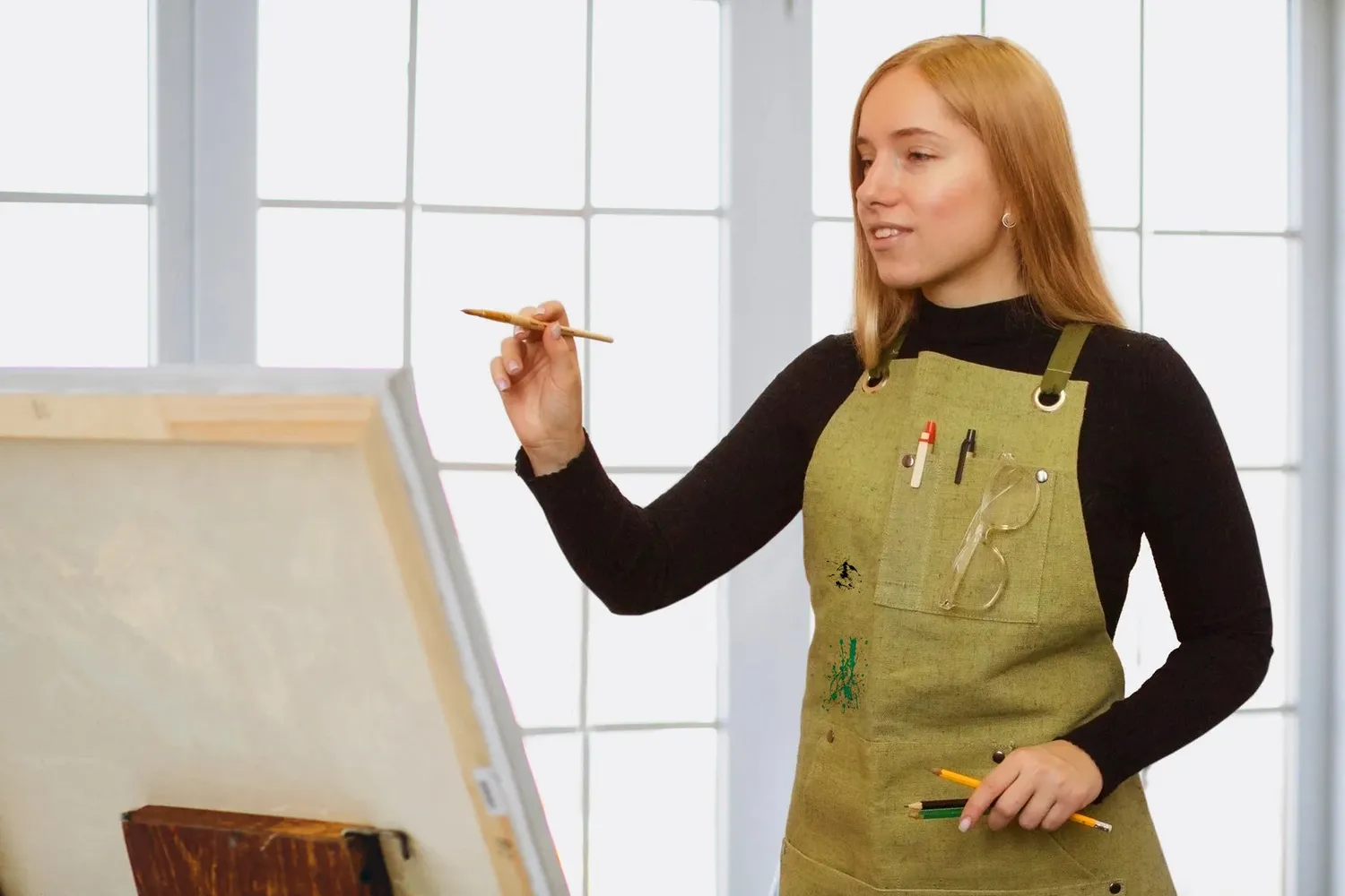 BeaverCraft AP1 arbejdsforklæde canvas grøn universal