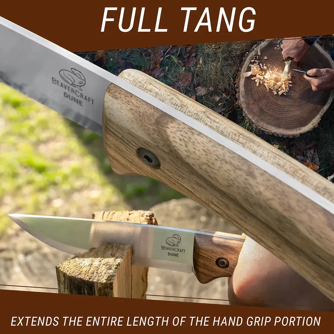 BeaverCraft BSH1 Dune bushcraftkniv højrehåndet valnød