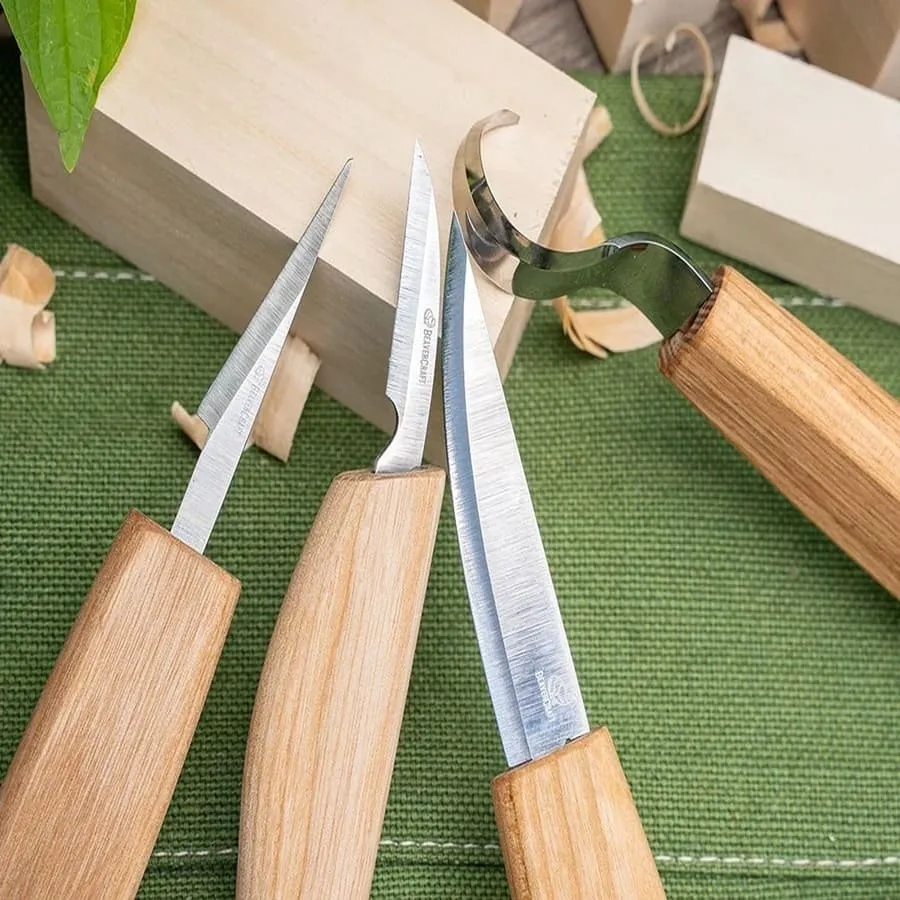 BeaverCraft S09 snittesæt 4 knive til blødt træ