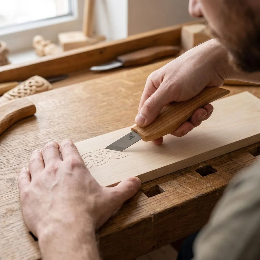 BeaverCraft C12 chipcarvingkniv skrå klinge dybe snit