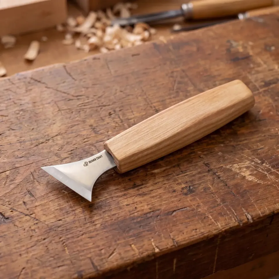 BeaverCraft C10 chip carving snittekniv bred klinge blødt træ
