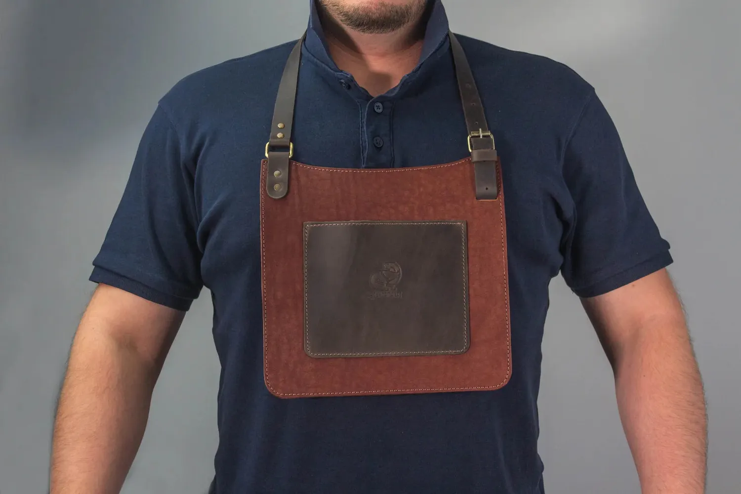 BeaverCraft AP5 snitteforklæde læder 22x24 cm brun