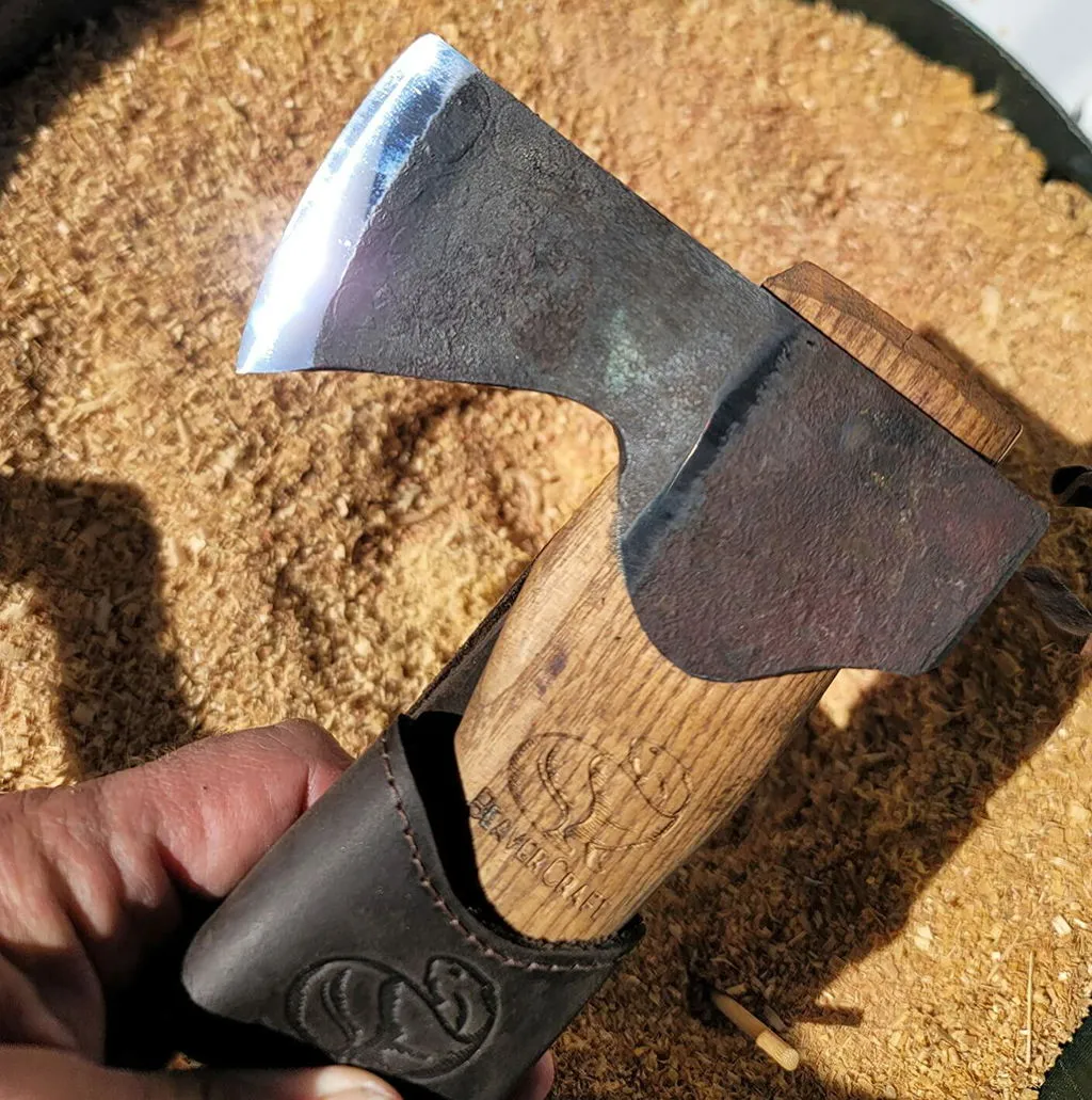 BeaverCraft AX1 snitteøkse bushcraftøkse med skede