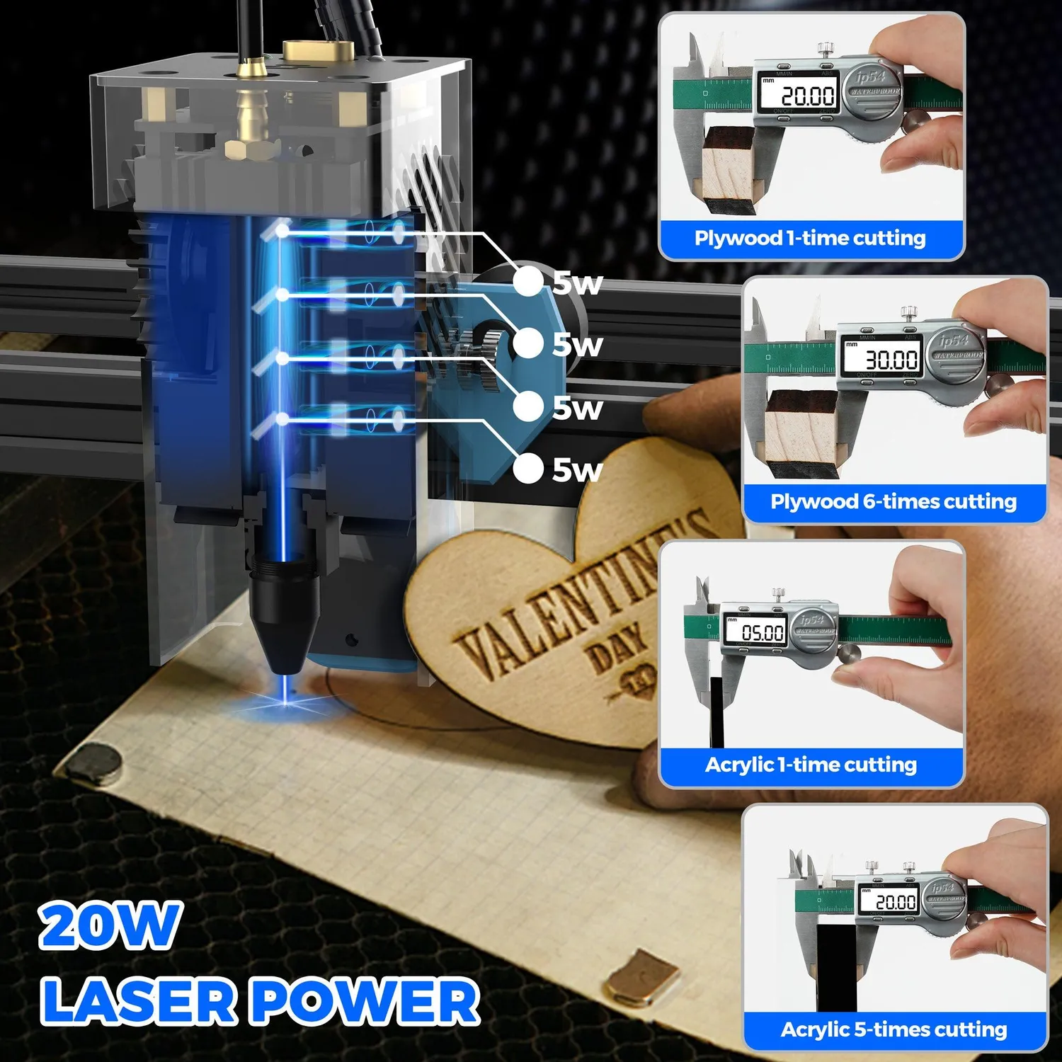 Two Trees TTS-20 Pro lasergraver 20W EU honeycomb sæt