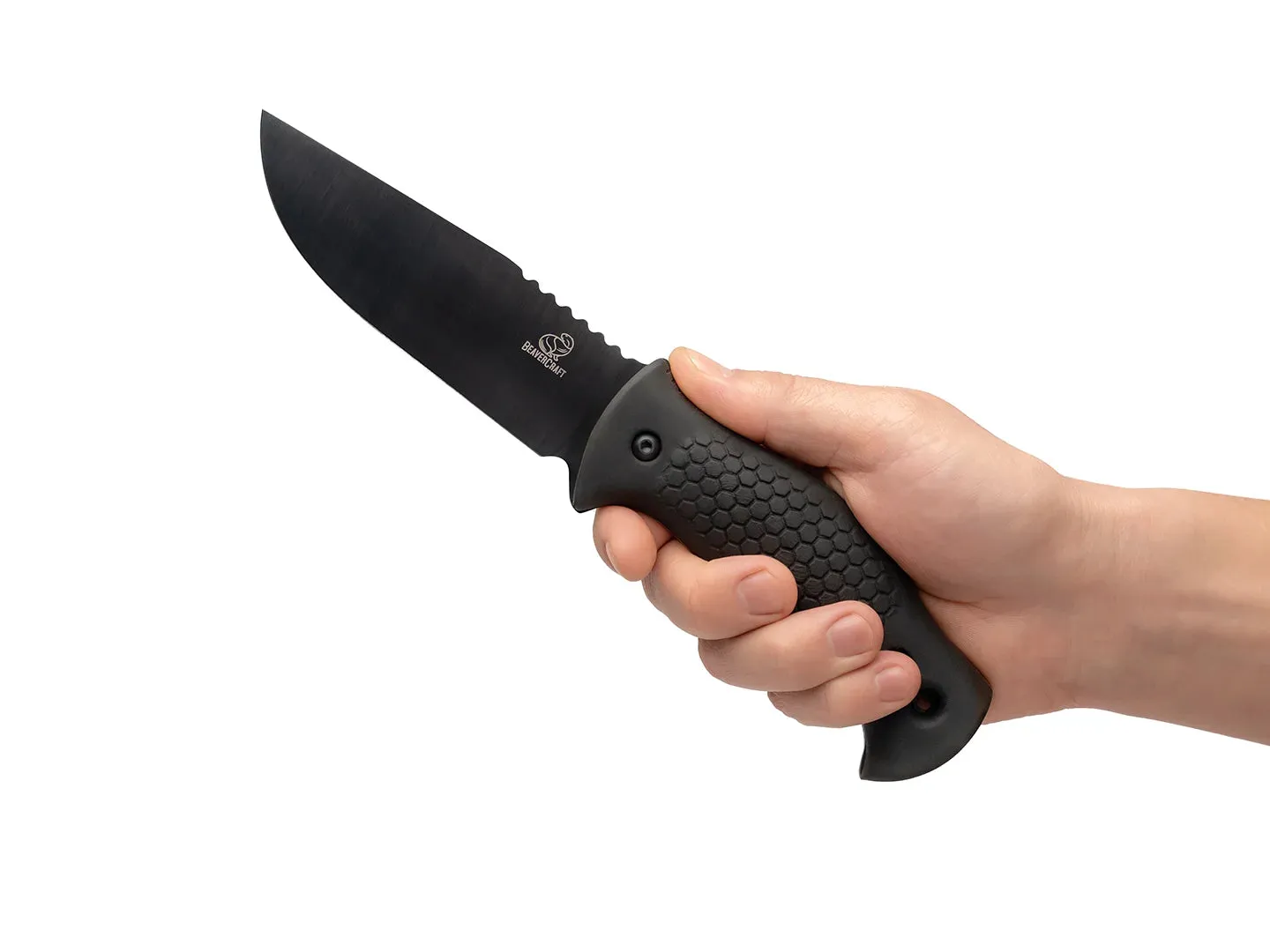 BeaverCraft CGK2 friluftskniv sort 246 mm læderskede