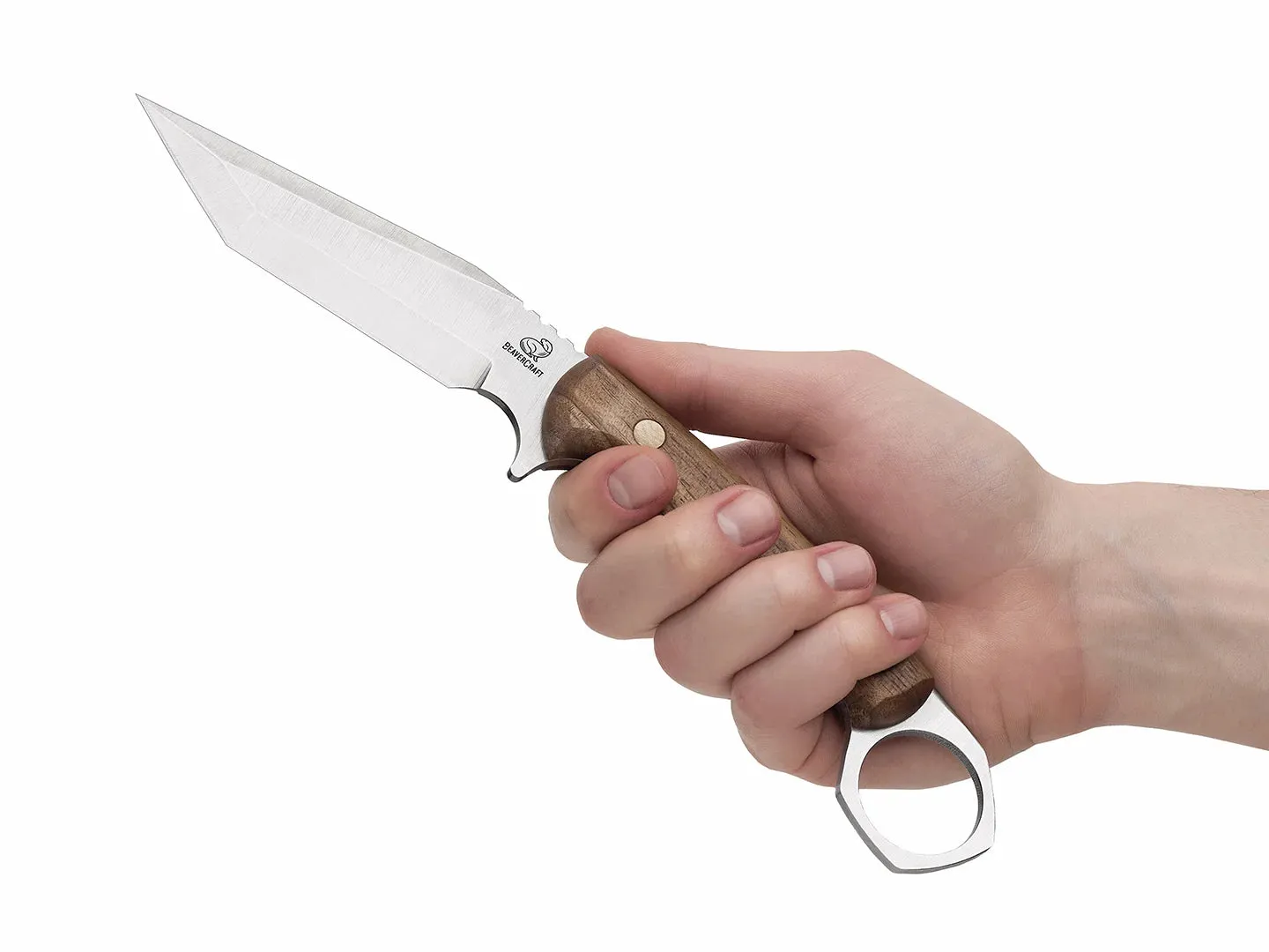 BeaverCraft CGK1 campkniv valnød + læderskede