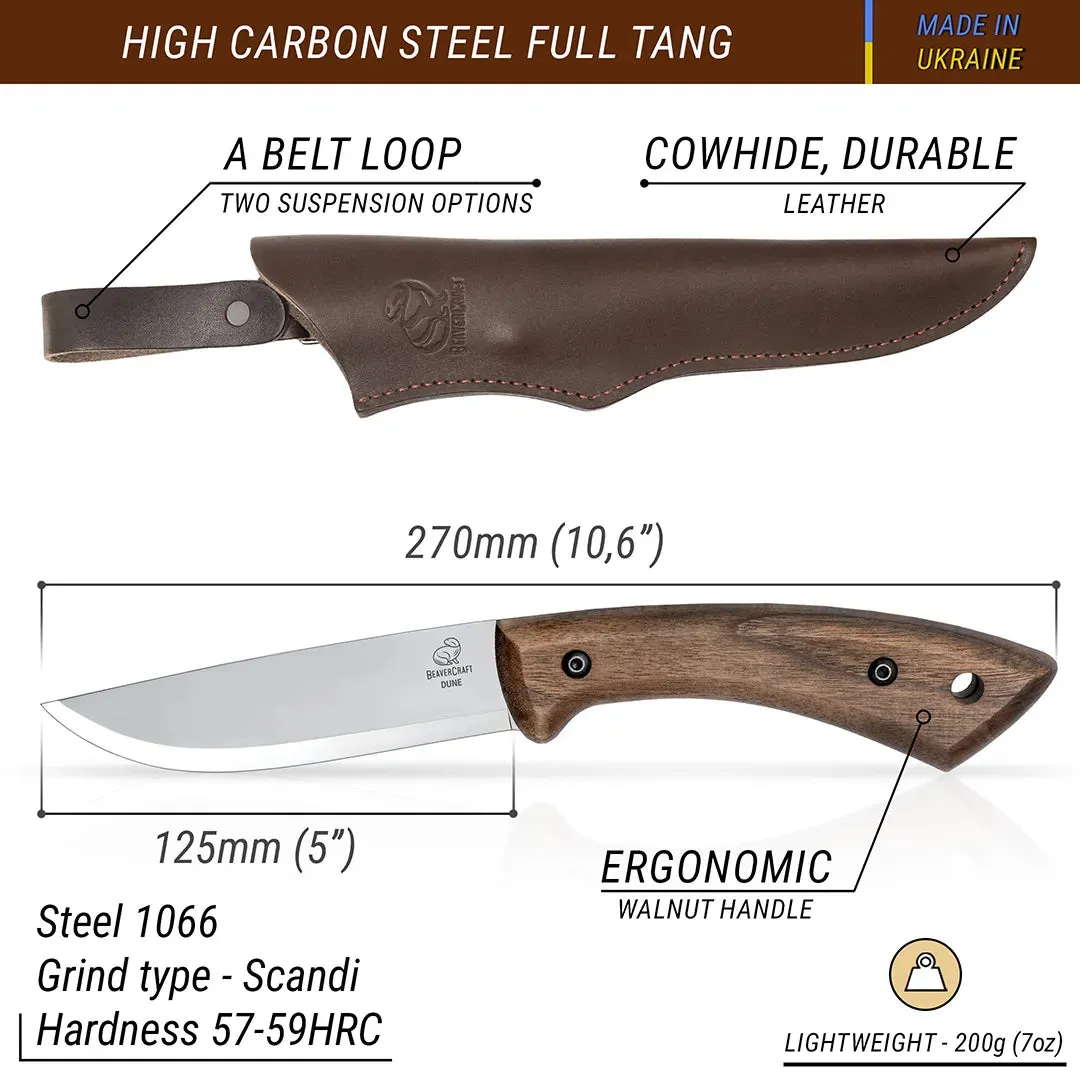 BeaverCraft Bushcraft knivsæt 3 stk Dune Glacier