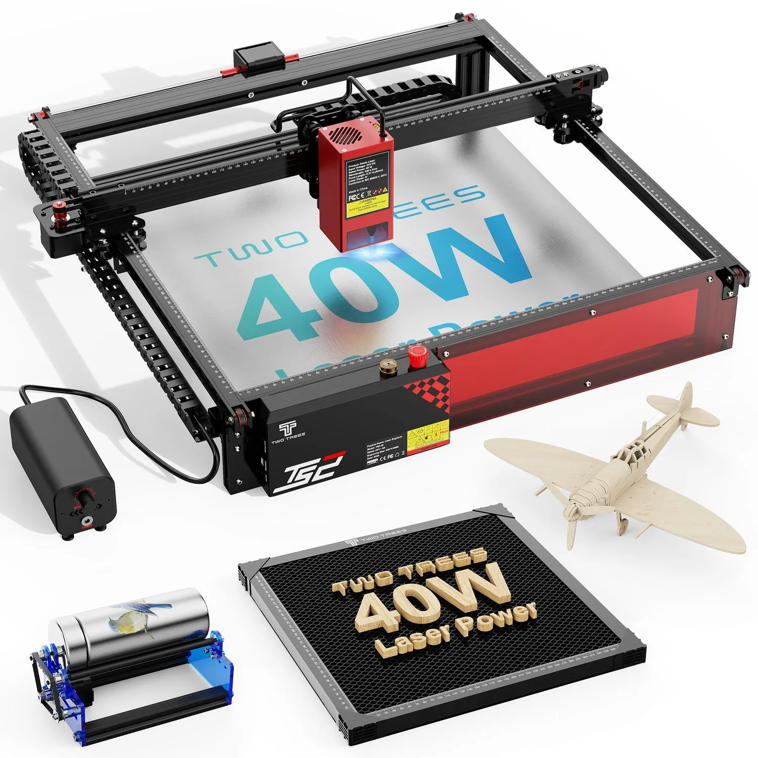 TWO TREES TS2-40W lasergraver US-stik 40W