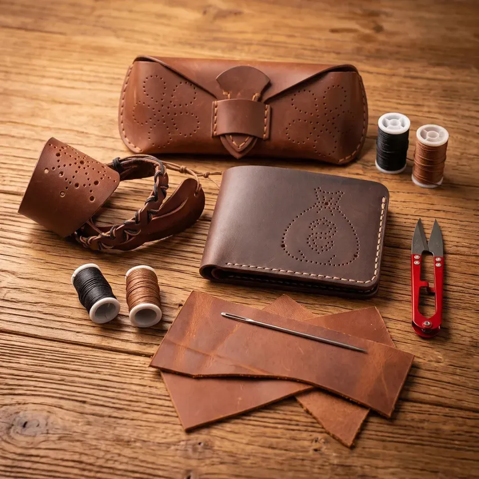 BeaverCraft Creative Trio lædersæt pung etui armbånd