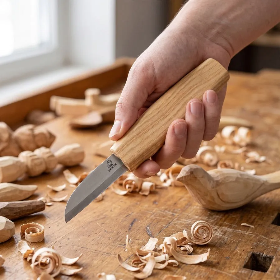 BeaverCraft C5 snittekniv 50 mm asketræskaft