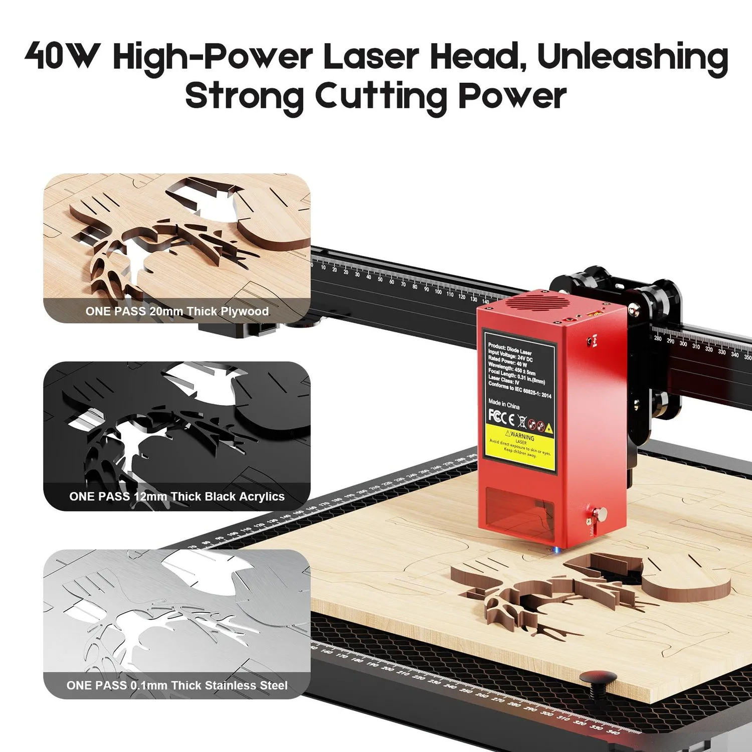TWO TREES TS2-40W lasergraver 40W US-stik