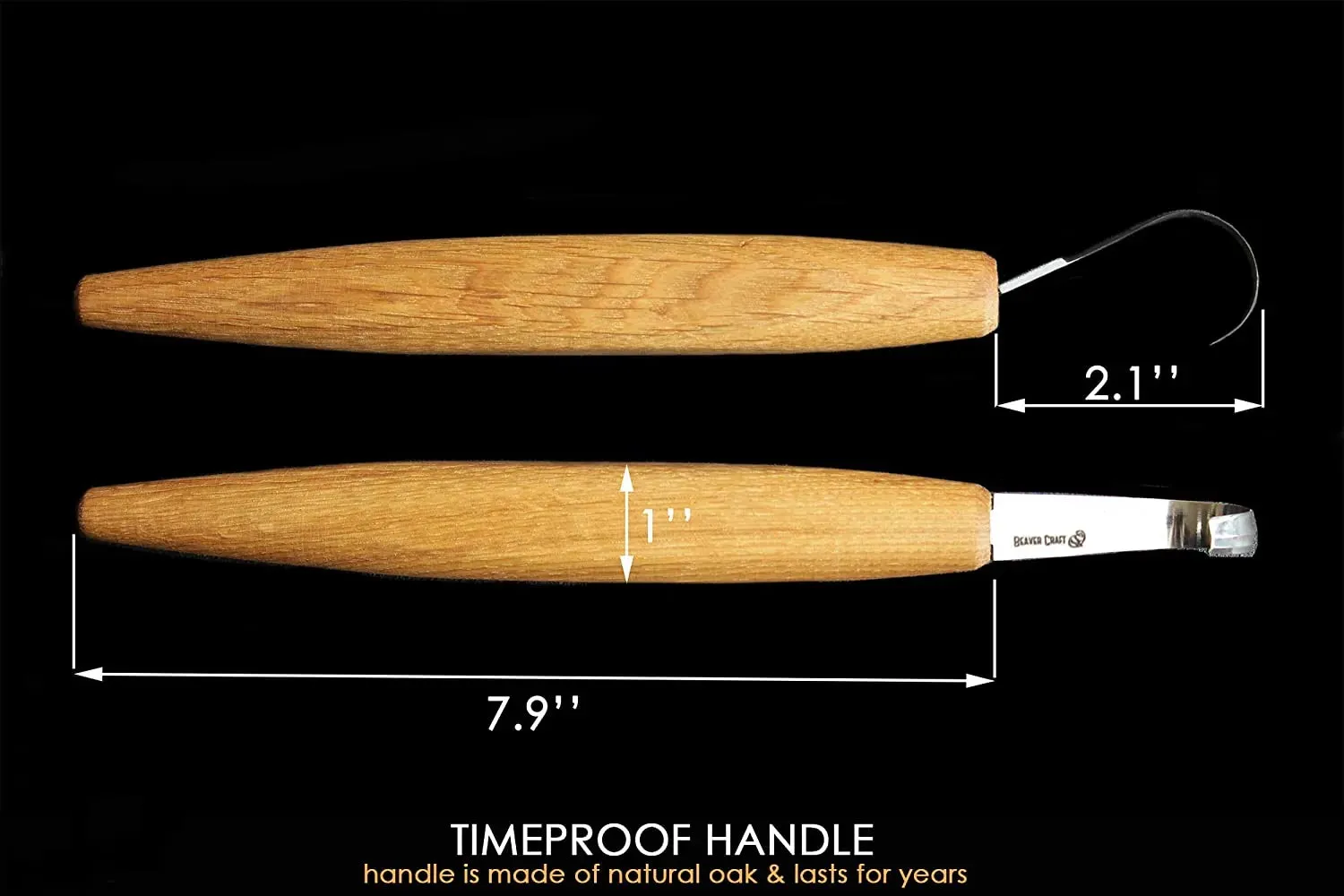 BeaverCraft SK5 skekniv dobbeltægget egetræ