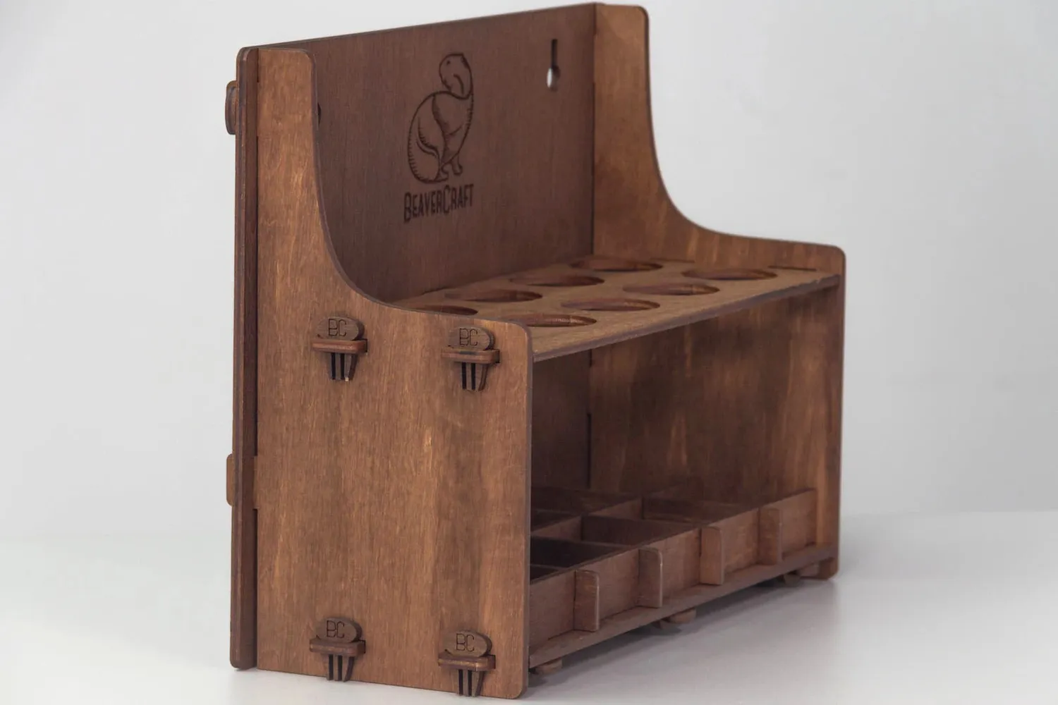 BeaverCraft værktøjsholder mørk 10 rum træ