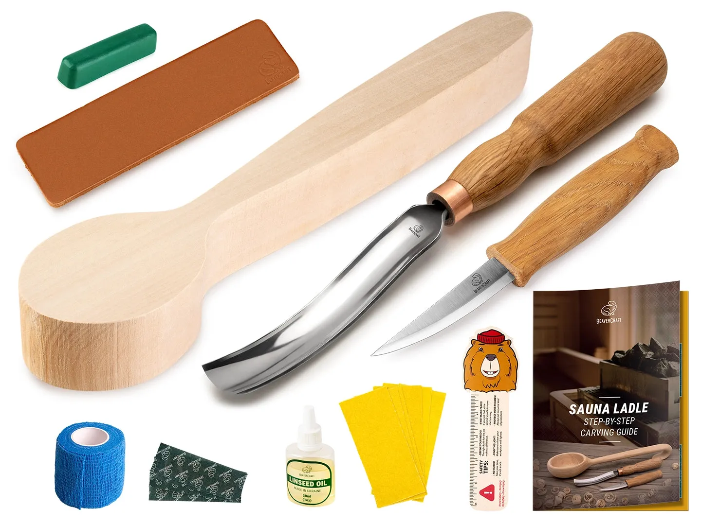 BeaverCraft DIY11 snittesæt sauna-øse basswood komplet