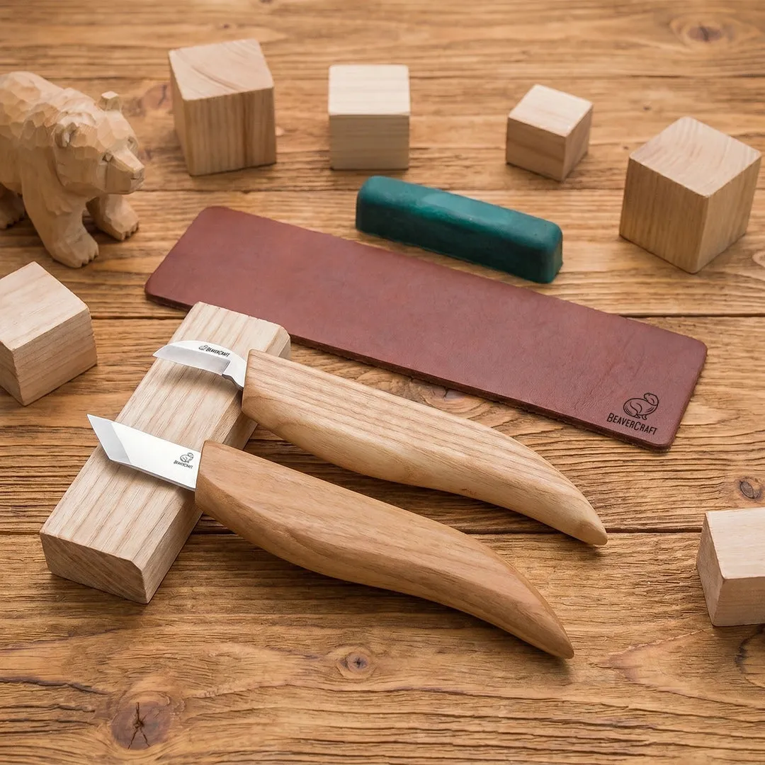 BeaverCraft Chip Carving Knivsæt 2 dele kulstofstål