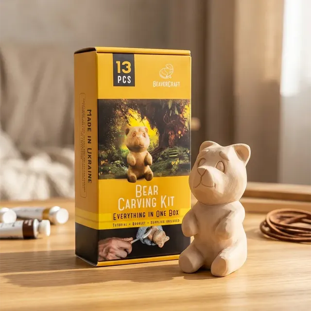 BeaverCraft DIY05 Bear snittesæt til begynder