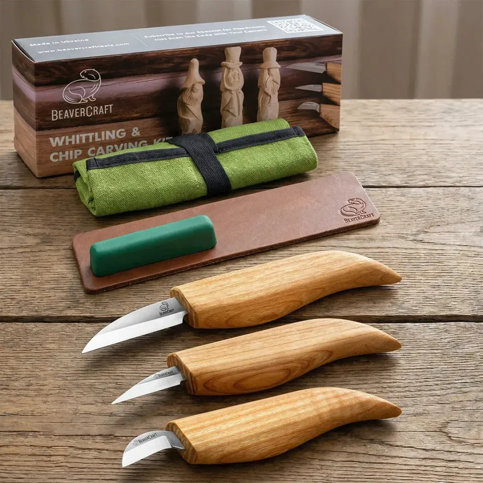 BeaverCraft S15 snittesæt 3 knive træskæring