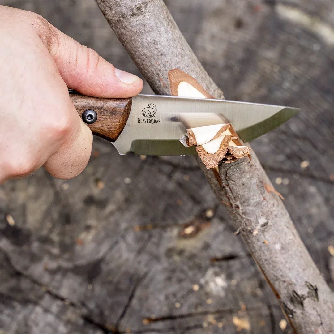 BeaverCraft BSH7 Wild Harvest bushcraftkniv læderskede