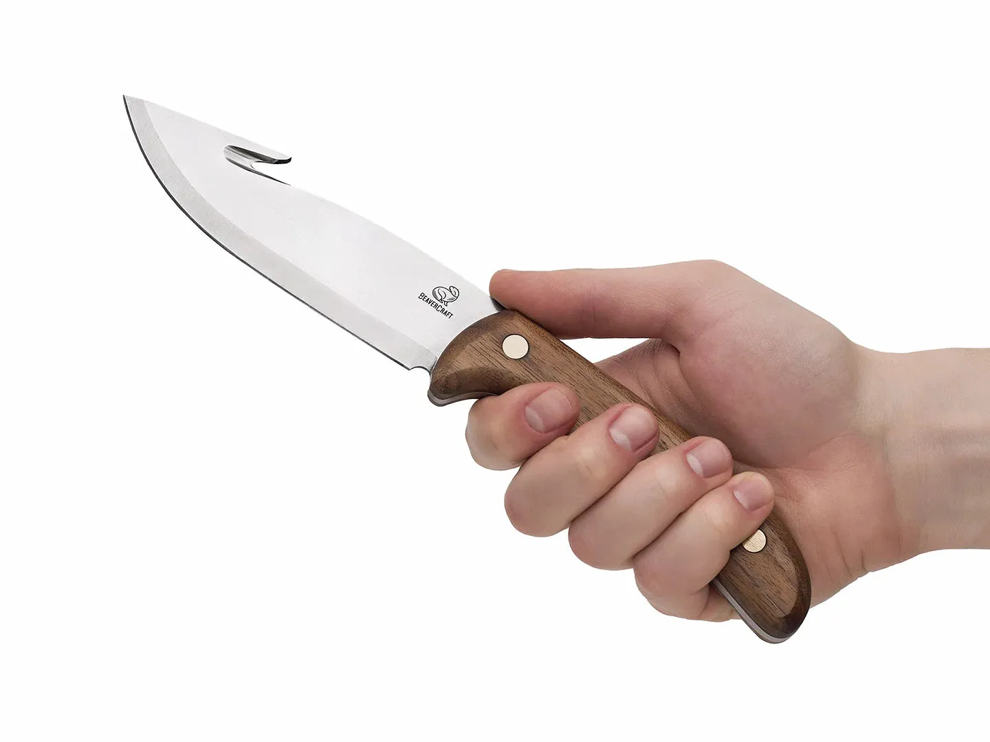 BeaverCraft GTK1 jagtkniv gut hook valnød