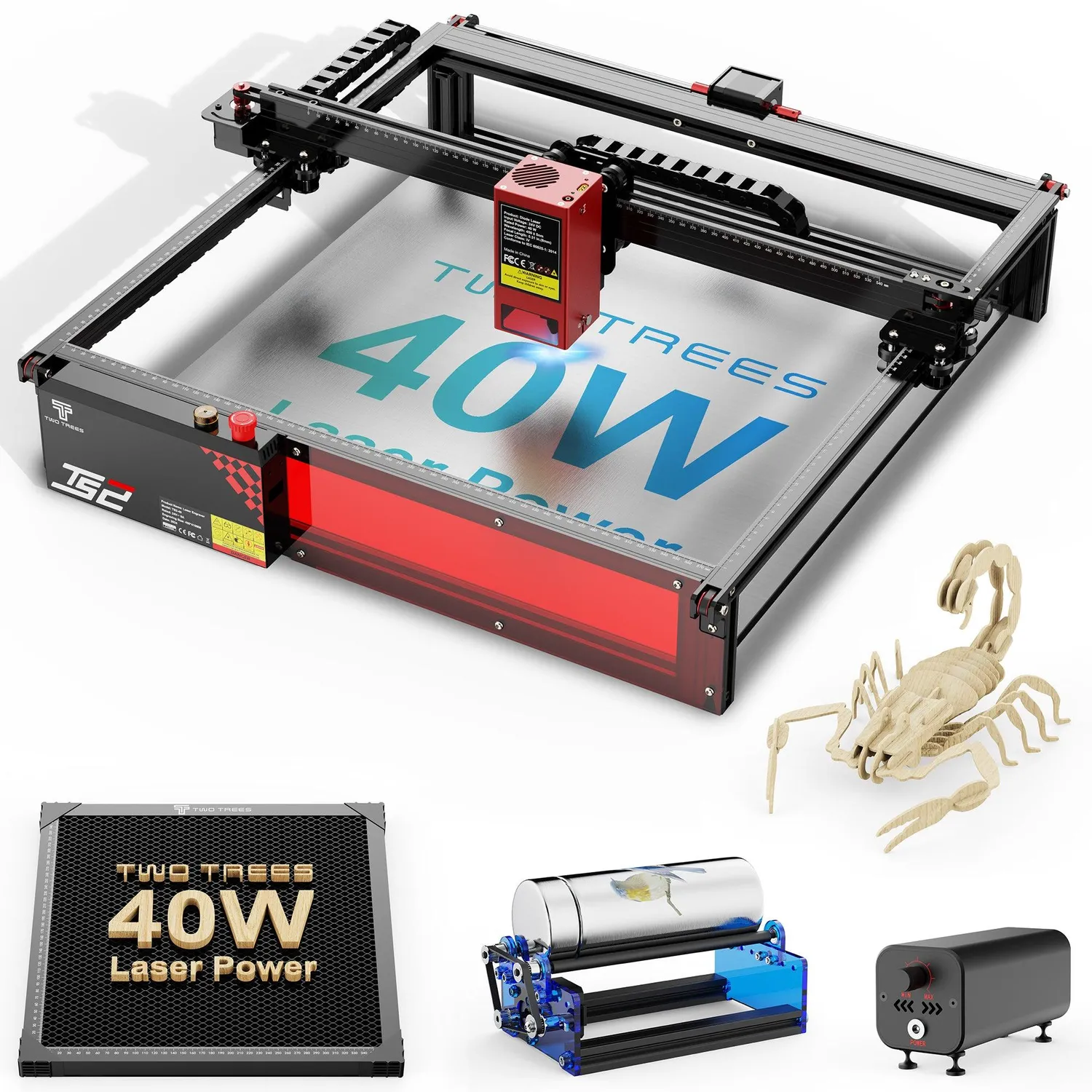 TWO TREES TS2-40W lasergraver US-stik 40W